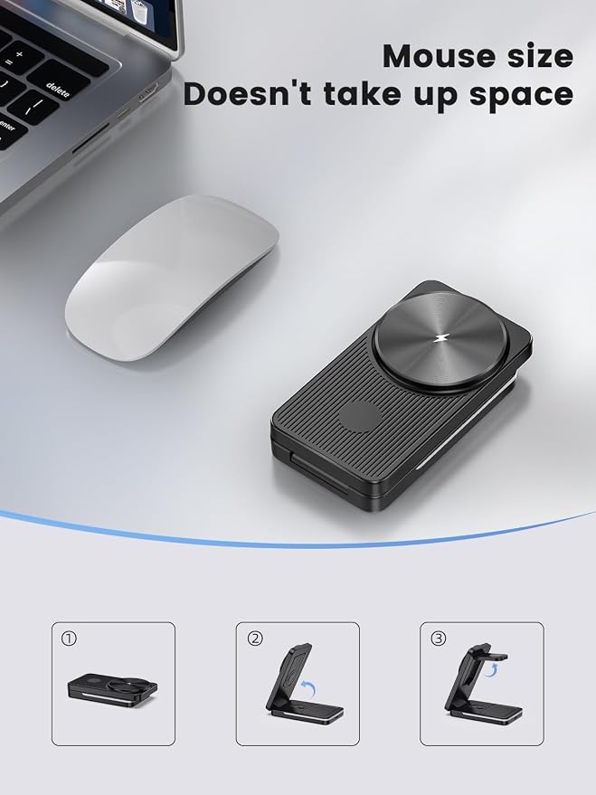 Magnetic Wireless Charger for Samsung Galaxy S26 Ultra, 3 in 1 Wireless Charging Station for Samsung Watch 8, Travel Foldable Charger Stand for Android S25 Ultra/Z Fold/Z Flip 7, Buds 4 Pro