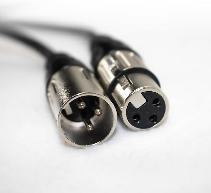 ChromaCast 5 Pack XLR Microphone Cable for Speaker or PA System, All Copper Conductors, 6MM PVC Jacket, 10 Foot, Black