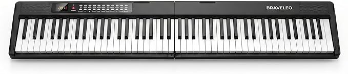 88 Key Folding Digital Piano Keyboard, Semi-Weighted Full Size Touch Sensitive Light-Up Keys, Portable Piano with Bluetooth, MIDI, 150 Demo Songs, 1000 Tones/Rhythms for Beginners and Adults