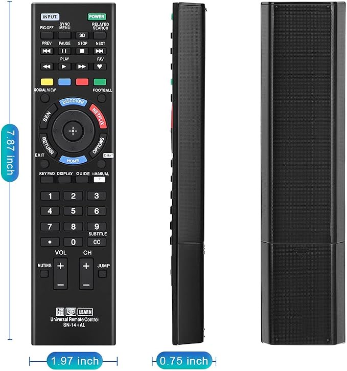 Gvirtue Universal Remote Control for Sony TV, Replacement for Almost All Sony Bravia 4K 8K UHD HD LED OLED LCD Smart TV, with Netflix Button