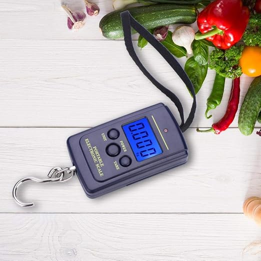 Fishing Scale, Digital Portable Electronic Balance with LCD Display, Hanging Hook Design for Accurate Weight Measurement