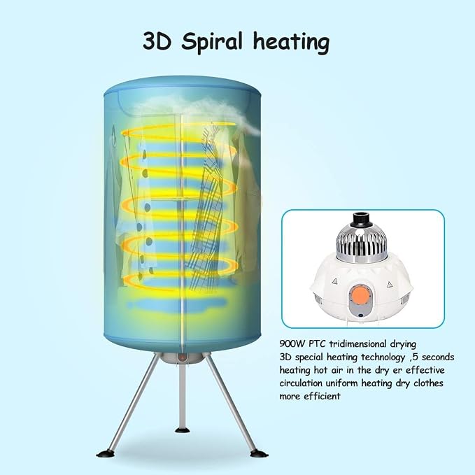COSTWAY Portable Clothes Dryer, Ventless Laundry Dryer, Hot Drying Machine with Heater for Home & Dorms