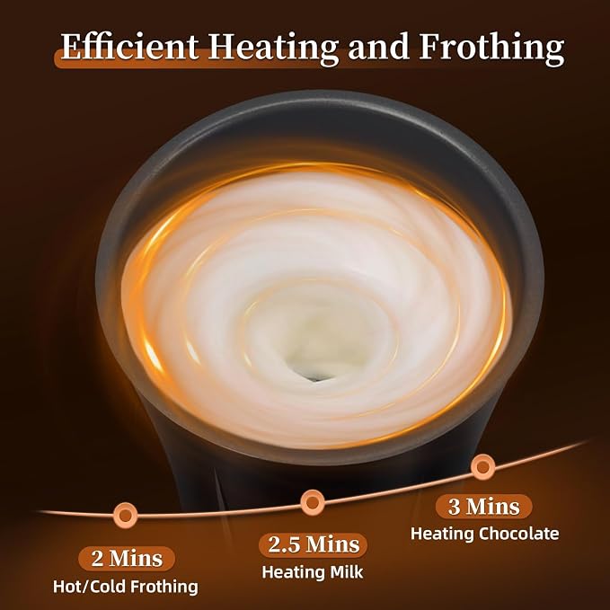 4-in-1 Milk Frother, Liksiy Milk Frother and Steamer, Auto Shut-Off Coffee Frother with Hot & Cold Foam, Quiet Design Frother Machine for Latte, Cappuccino, Macchiato