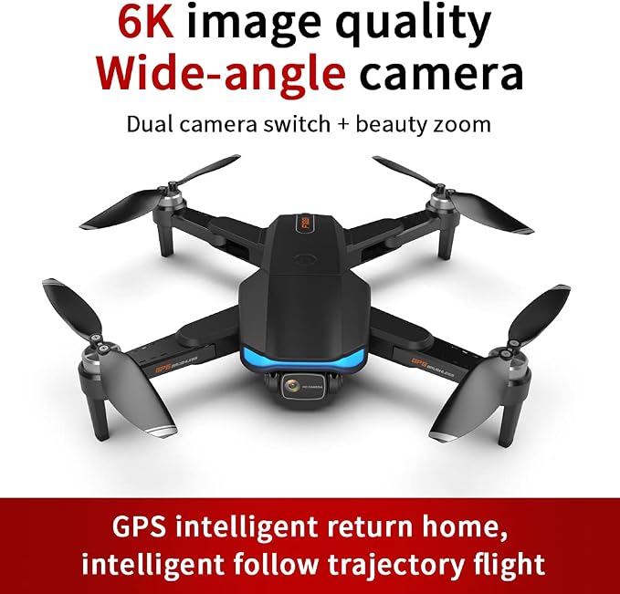 GPS Folding Drone with Brushless Motors, 6K HD Camera, 56 Min Flight, 1000M Range | Altitude Hold, Auto Return, RC Quadcopter for Adults