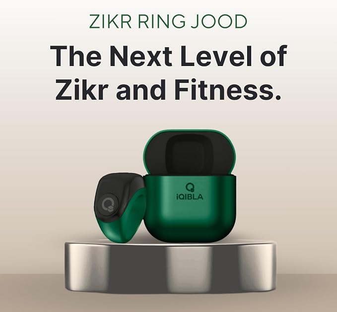 TAKVA - Zikr Ring Jood | Improved, Smart Tasbih Ring (Interchangeable Ring sizes) (Green)