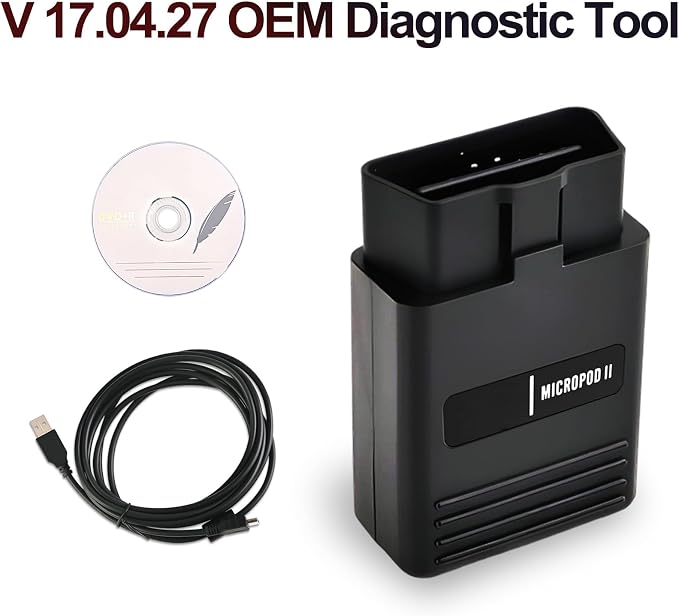 MicroPOD II V17.04.27 Professional Diagnostic & Programming Scanner Tool for Chrysler Dodge Jeep Fiat Up to 2016 with DRBIII Compatible, Multi-Language OBD2 Support