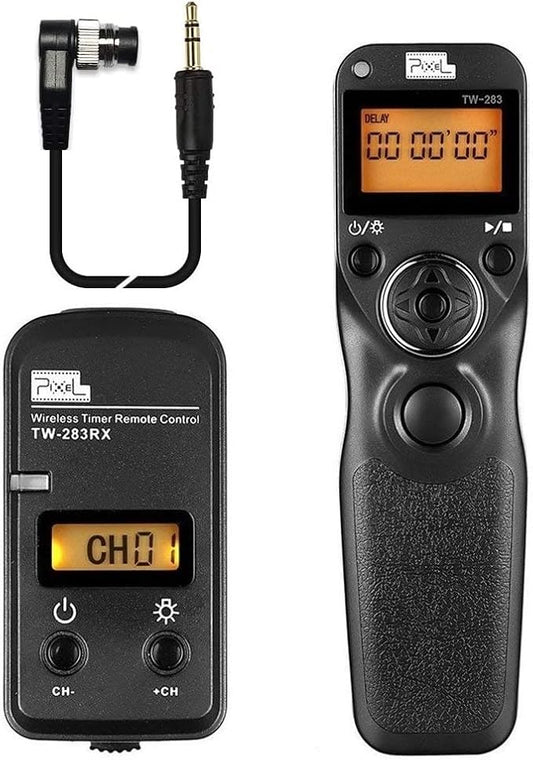 Pixel Wireless Timer Shutter Release Remote Control TW-283 DC0 Compatible with Nikon Z9, D3, D4, D5, D6, D800, D850, D800E, D810, D810A, D700, D500, D300, D200, F6, F100, F5, F90X, F90, D1X, D2H
