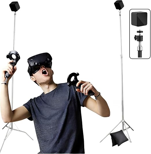 Skywin VR Tripod Stand for HTC Vive Base Station - 2 Adjustable Stands | Stable Tracking, Compatible with HTC Vive, Sensor Stand & Base Station Mount for Vive Sensors or Oculus Rift Constellation