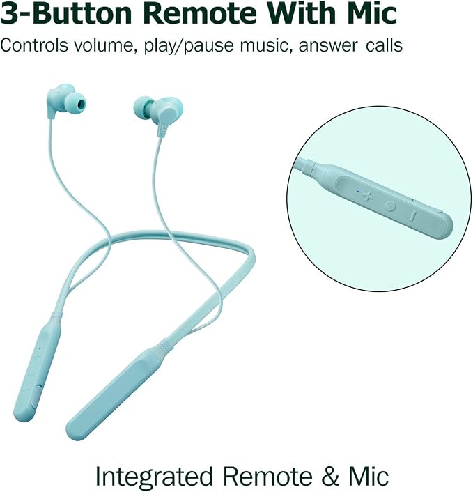 JVC Air Cushion Wireless Earbuds Headphones, Bluetooth 5.0, Water Resistant IPX4, Long Life Battery (up to 24 Hours), 3-Button Remote with mic - HAFX41WB, Black, Medium