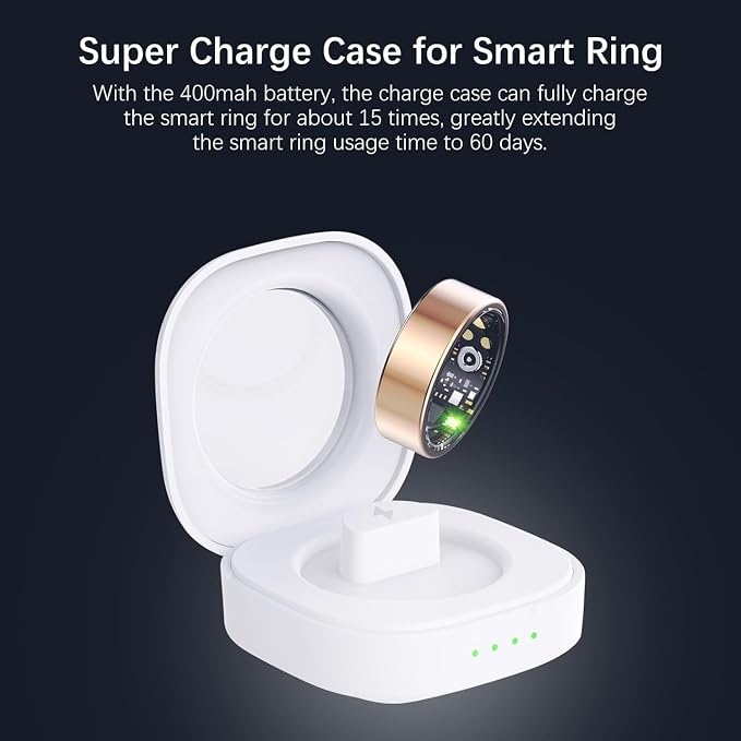 Smart Rings for Women Men, Fitness Ring with Heart Rate, Blood Oxygen, HRV, Stress, Sleep Tracker, Step Tracker, No Subscription Fee, lP68 Waterproof Smart Ring for iPhone & Android (Rose Gold 12#)