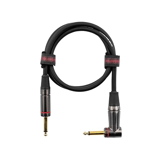 Cableworks By Gator Cases Headliner Series Premium 3 Ft Straight to Right Angle Guitar Instrument Cable (GCWH-INS-03RA)