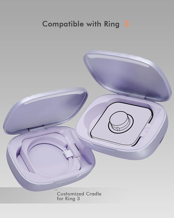 Doohoeek Updated Charging Case Compatible with Oura Ring 4 & 3 Charger, Wireless Power Station Fits Official Chargers & Fit All-Sized Rings Gen 4 & 3 1000mAh (Charger NOT Included)