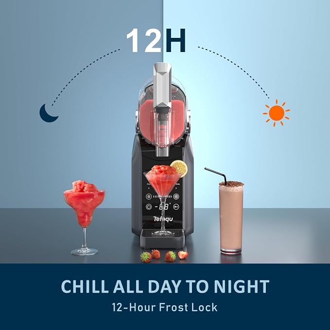 Slushie Machine, 88oz Frozen Drink Maker with 7 Preset Programs, No Ice Required for Frozen Margaritas, Slushies, Frappés and Milkshakes, Mist Gray