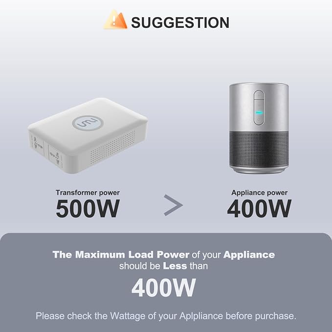 UMI 500W Step Up Voltage 120v to 220v Converter, Voltage Converter 120v to 220v for Appliances Under 500W