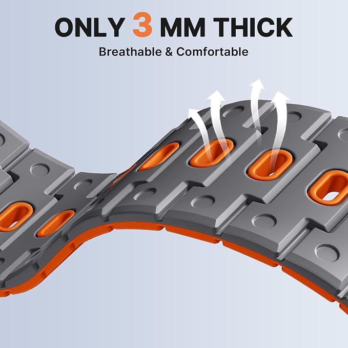 Bandletic Compatible with Garmin Fenix 8 51mm 7X 6X 5X Watch Band - 26mm Quick Fit Magnetic Silicone Strap for Fenix 7X 6X Pro/5X Plus/3/3 HR/Instinct 2X Solar 3 50mm /Enduro/Quatix/Tactix/Epix Pro 2