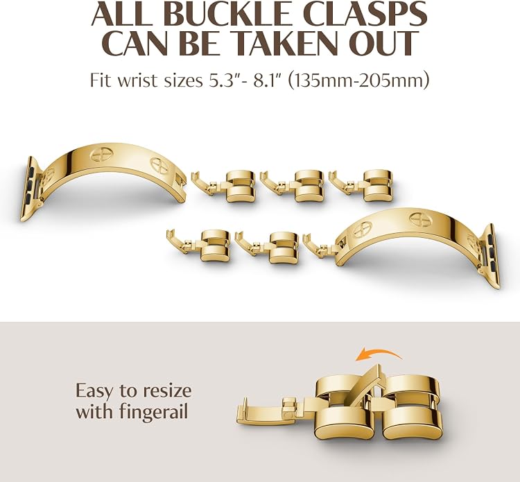 Missair Compatible with Apple Watch Band 38mm 40mm 41mm 42mm 44mm 45mm 46mm 49mm, Stainless Steel Metal Strap Women Dressy Bracelet Wristband for iWatch Series 11 10 9 8 7 6 5 4 3 2 1 SE Ultra