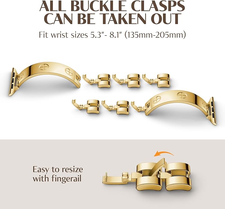 Missair Compatible with Apple Watch Band 38mm 40mm 41mm 42mm 44mm 45mm 46mm 49mm, Stainless Steel Metal Strap Women Dressy Bracelet Wristband for iWatch Series 11 10 9 8 7 6 5 4 3 2 1 SE Ultra