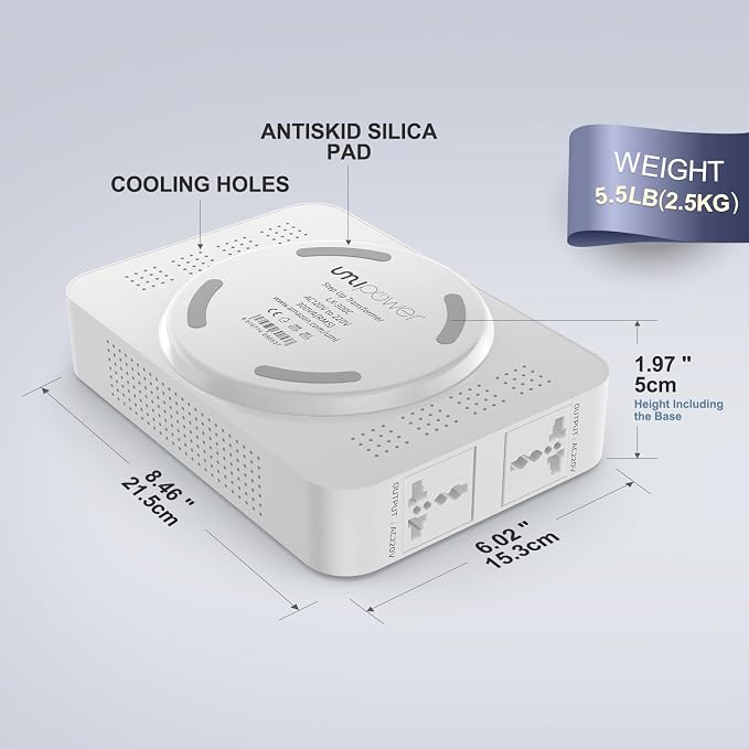 UMI 300W 120V to 220V Step Up Voltage Converter, Step Up 110V to 220V, Work with 220-240V Appliance in US, Safe and Effective