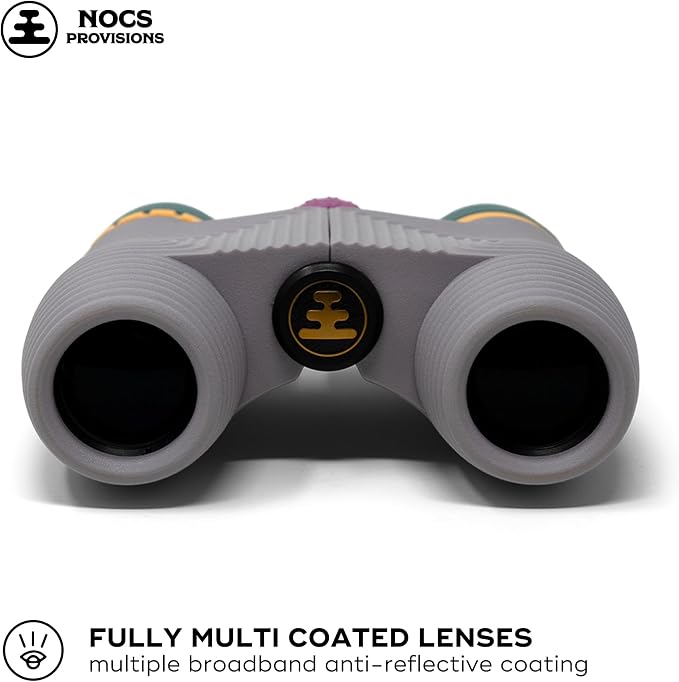 Nocs Provisions Standard Issue 8x25 Waterproof Binoculars, 8X Magnification, Bak4 Prism, Wide View Multi-Coated Lenses for Bird Watching, Hiking & Backpacking - Alpaca Purple