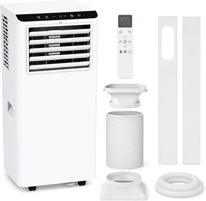 8000 BTU Portable Air Conditioners Cools Up to 350 Sq.Ft, 3 in 1 Portable AC with Remote, 24H Timer, Sleep Mode, Window Kit
