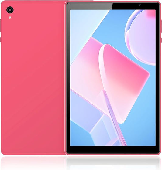 Veidoo Android 15 Tablet, 10.1 inch Tablet with 11GB RAM (3GB+8GB Expansion) 64GB ROM, Five-Core Processer, WiFi 6, 1280x800 IPS FHD Touchscreen, 2MP+5MP Camera,Face Recognition（Rose Pink）