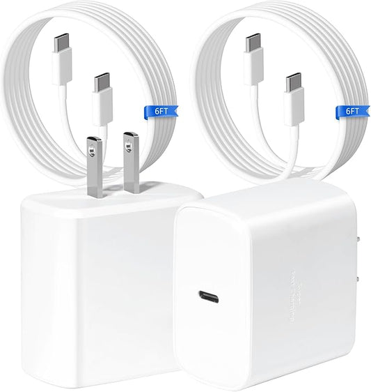 Super Fast USB C Charger for Samsung,45W Samsung Charger Fast Charging Block,2Pack Quick Android Phone Charger 6FT Long Type C Charging Cord for Samsung Galaxy S26 Ultra/S25+/S24+/S23 FE/S22/S21+/S20