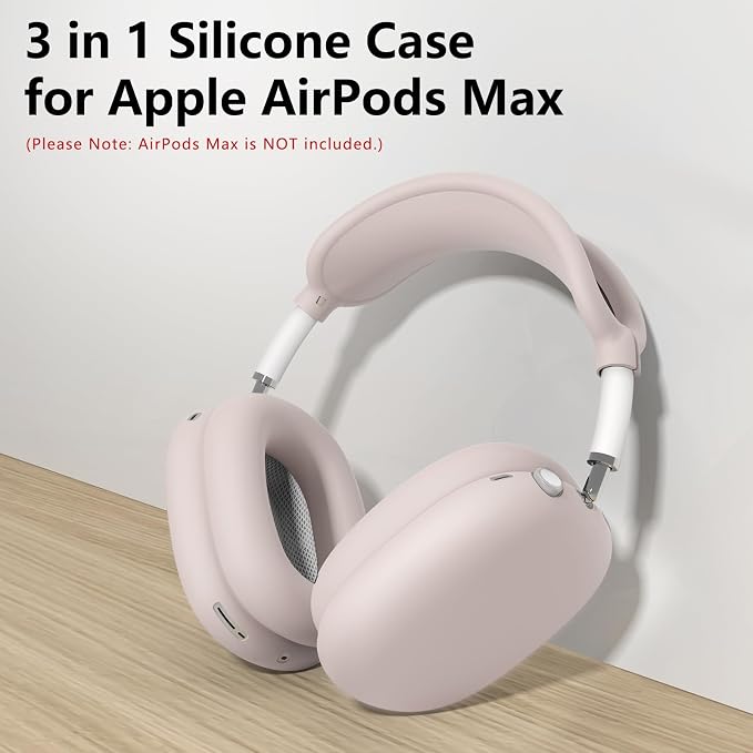 Silicone Case Cover for AirPods Max Headphones,Ear Pad Case Cover/Ear Cups Cover/Headband Cover for AirPods Max 2/1 (2026/2024/2020)(USB-C/Lightning),Silicone Accessories for Apple AirPods Max 2, Nude | Ear Pad Case Cover