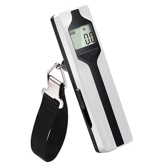 Battery-Free Luggage Scale – No Batteries Needed, Portable Digital Hanging Suitcase Weight Scale for Air Travel & Checked Bags, 110lb/50kg, LCD Display, Compact Travel Accessory