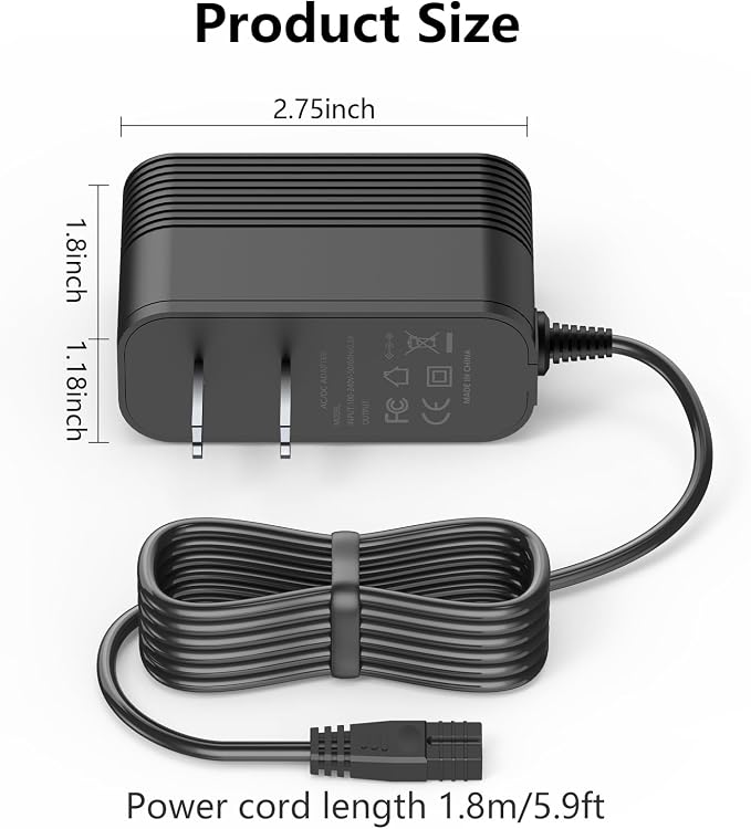21.5V Charger for Consciot Pool Vacuum Compatible with Consciot PC15 20V Battery Handheld Pool Cleaner Power Cord Charger Replacement