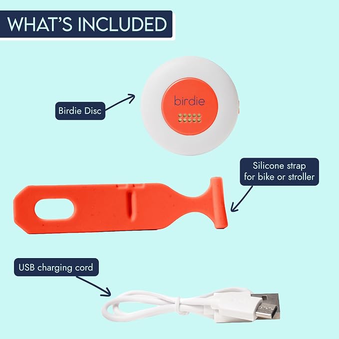 She's Birdie - The Original Personal Safety Alarm Disc for Bikes, Hikes, and Late Nights - Loud Siren, LED Light for Extra Visibility, Rechargeable, Handsfree, Lightweight, Water Resistant (Coral)