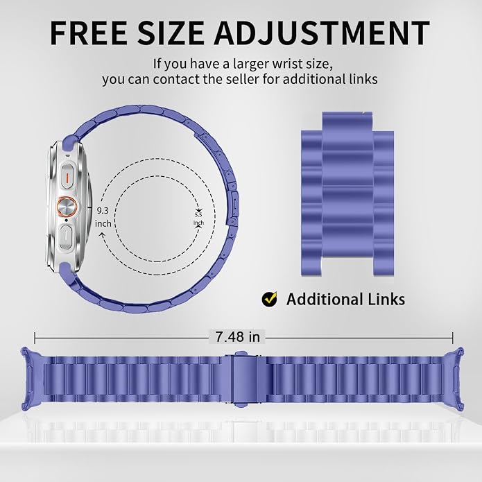 GOLDTOLUCK No Gap Stainless Steel Band Compatible with Samsung Galaxy Watch 8 7 6 5 4 Classic FE Pro Ultra 40mm 44mm 46mm 43mm 47mm 45mm 42mm Replacement Men Women Milanese Metal Elegant Casual