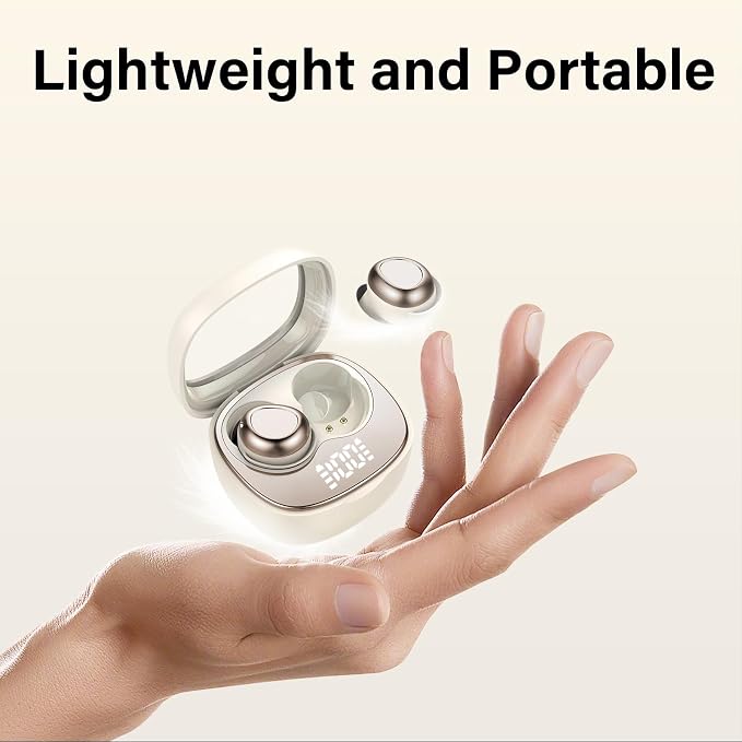 Wireless Earbuds, Hybrid ANC 40dB Noise Cancelling Headphones, 45H Playtime, Bluetooth 5.4, 10mm Drivers with 5 EQ, ENC Dual Mic, IPX7 Waterproof, Transparent Mode, Digital Battery Display White