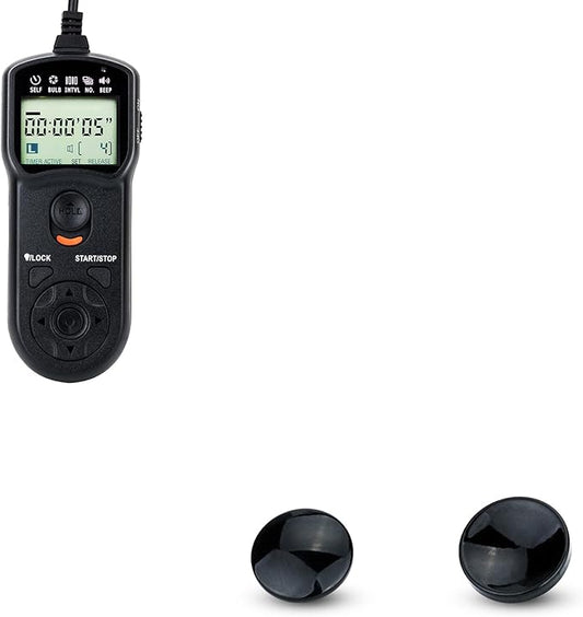 JJC Intervalometer Timer Remote & 2-Pack Soft Shutter Release Button for Fujifilm X100VI X100V X100F X100T X-T30 II XT30II X-T30 XT30 X-T20 XT20 X-T4 XT4 X-T3 XT3 X-T2 XT2 X-E3 XE3 Cameras & More