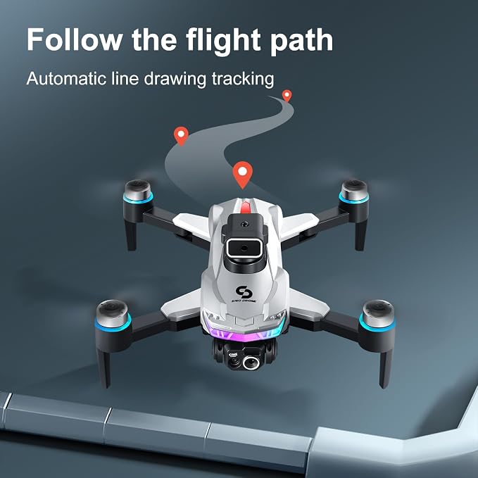 ikaufen S160 Drone with Built-in screen control, Camera for Adults RC Drone With HD Dual Camera WiFi FPV Foldable Quadcopter Aircraft +2 Battery (S160 screen control+2Batte White1)