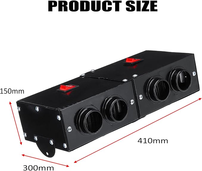 Car Heater Windshield De-Icers - Torcarvh Car Defogger 12V 500W Car Heater 2 in 1 Portable Car Heaters and Cooling Fan with Purification for Winter (24V 500W, 4 Holes)