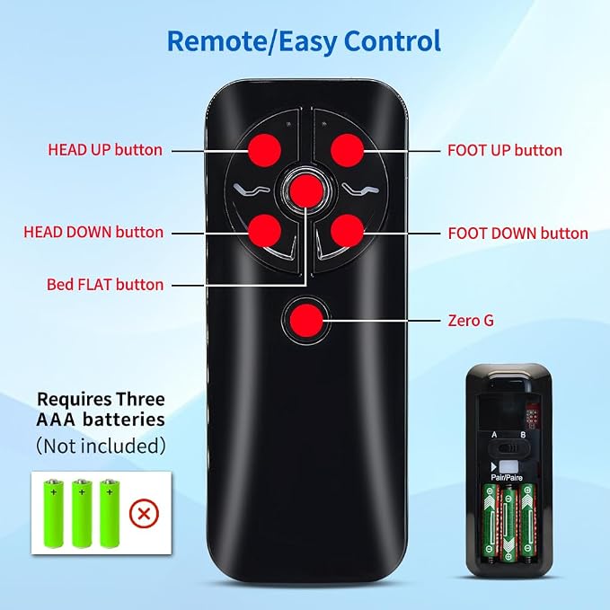 RF399A RF368B MC120TS Remote Replacement for keeson Adjustable Bed Remote/Tempurpedic Ergo Adjustable Bed Base JLDK.30.03.20, Compatible with keeson MC120TS JLDP.15.012.404, 2 Years Warranty