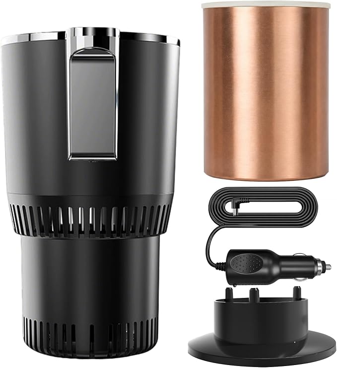 2-in-1 Car Cup Warmer Cooler, Smart Car Cup Mug Holder,Auto Car Cooling and Heating Cup Holder, Car Tumbler Holder Practical,Car Refrigerator Cooler Insulation Drink Cooler Cup (Black)