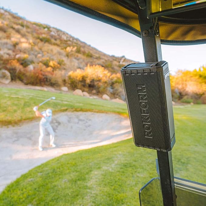 Rokform G-ROK Wireless Golf Speaker, Portable Magnetic, IPX7 Waterproof, Shockproof & Dustproof, Loud & Clear Sound, 24 Hour Battery, Rugged Outdoor Golf Cart Speaker (Black) ASIN
