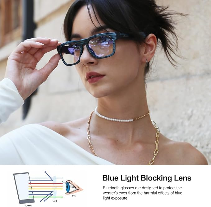 OhO sunshine Bluetooth Audio Sunglasses, Lightweight Open Ear Sport Glasses, 10H Playtime,Water Resistant with Voice Control