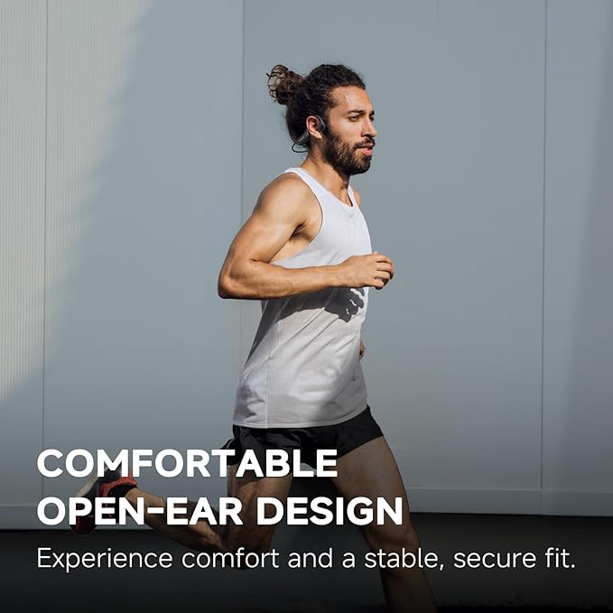 Yorlu Bone Conduction Headphones, 2026 Upgrade Open Ear Bluetooth 5.4 Headphones with Mic, 10Hrs Playtime Bone Conduction Earbuds, IP56 Waterproof Earphones for Workout, Hiking