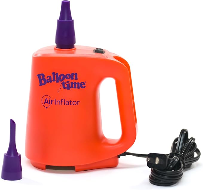 Balloon Time Electric Air Inflator and Deflator - Powerful Portable Electric Air Pump for Balloons, Balloon Arch, Party Decorations, Inflatables, and Air Mattresses