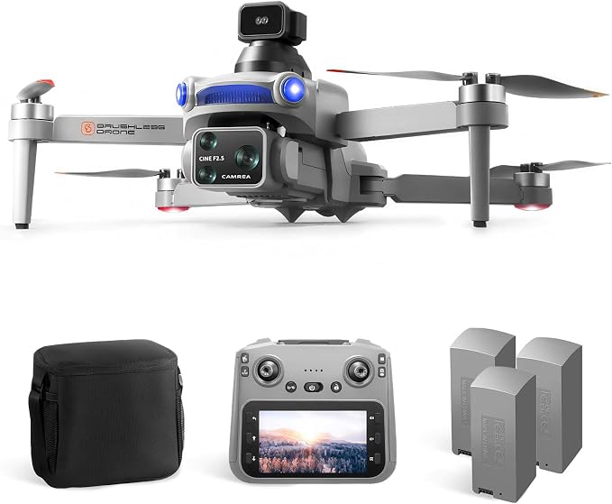 S119 4K Drone with Camera for Adults, GPS Auto Return, Obstacle Avoidance, Brushless Motor, 5G Screen Remote, 2 Batteries 50 Min Flight, Dual Camera 120° Wide-Angle, 2000M Range, 120M Altitude FPV Quadcopter
