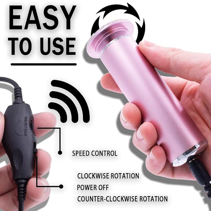 Dr.Pedi Electric Callus Remover for Feet Speed Adjustable Electric Foot File with 60pcs Replacement Sandpaper Discs Pro Pedicure Foot Filer Dead Dry Hard Skin Calluses Foot Grinder Pink