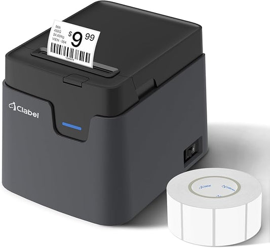 CLABEL Desktop Bluetooth Label Printer: CT221D Label Maker Machine with Direct Thermal Printing, 2 Inch Barcode Recepit Sticker Printer for Small Business Address Office with 1 Roll Label