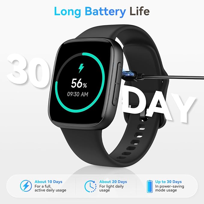 Smart Watch for Men/Women, Answer/Make Call, 1.85" AMOLED Always-On Display Screen Smartwatch for iPhone & Android, 3ATM Waterproof Fitness Tracker with Heart Rate/Sleep/SpO2 Monitor, 120+ Sport Modes