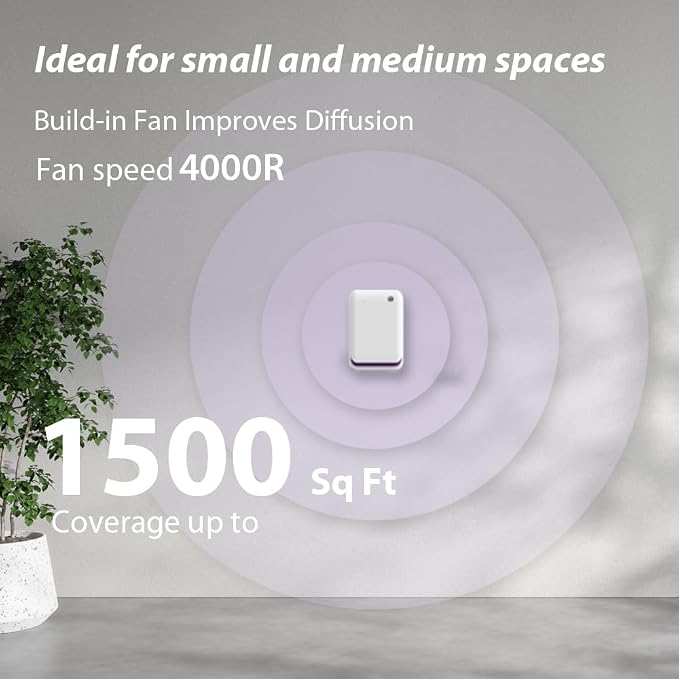 Smart Scent Air Machine for Home, 1500 Sq. Ft Coverage Waterless Oil Diffuser with Cold Air Tech/Bluetooth, Hotel Collection Diffuser for Large Room, Hotel, Spa, Office, Wall-Mount & Desktop