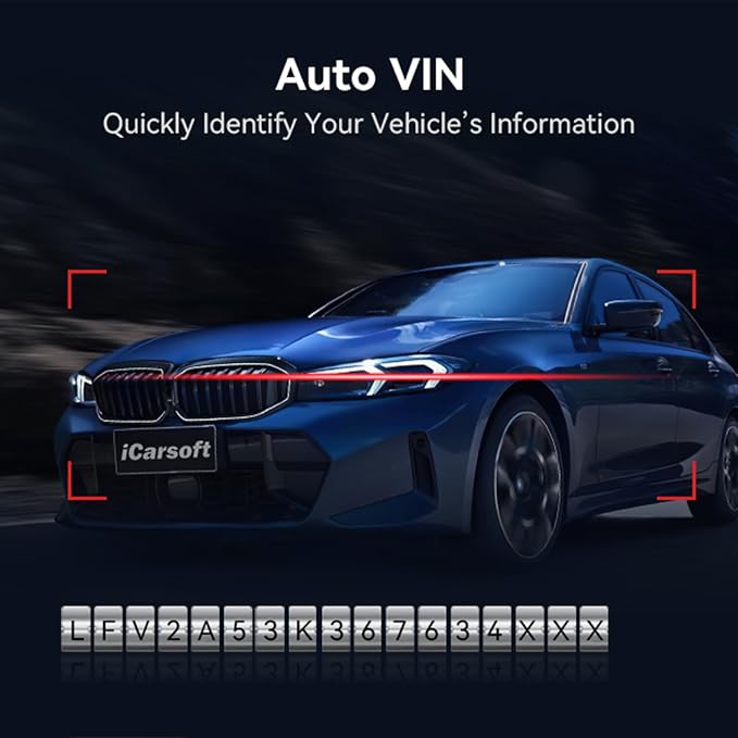 iCarsoft Car Scanner VOL V2.0(2025) OBD2 Scanner Oil Reset/SAS/EPB/BMS/ETC/DPF/ABS Bleeding/Injector Coding/TPMS Service Code Reader for Volvo/Saab, Diagnostic Scan Tool, Auto VIN
