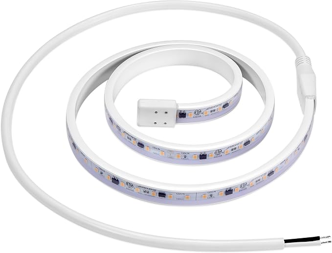 Maxxima 36 in. Hardwired LED Under Cabinet Strip Light, 1380 Lumens, 3000K Warm White, Kitchen and Living Room 120V White Cove Lighting, No Power Supply Needed