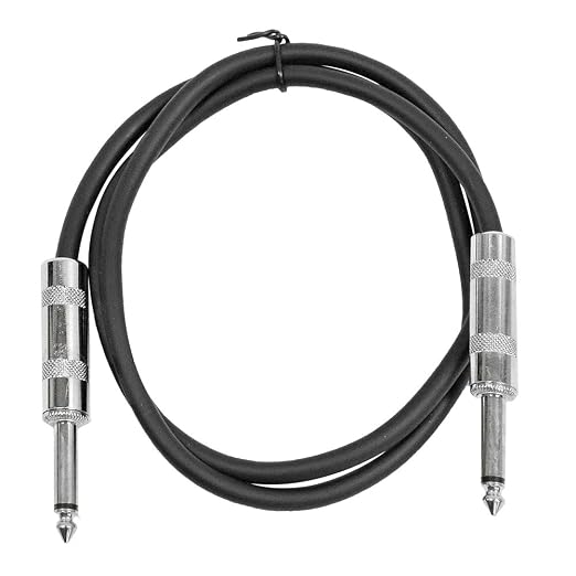 Seismic Audio SASTSX-2Black-6PK 2-Feet TS 1/4-Inch Guitar, Instrument, or Patch Cable, Black