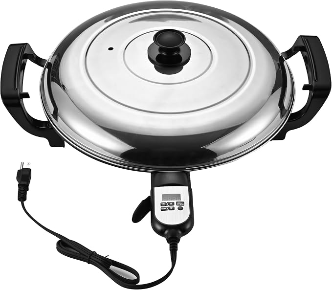 18.5" Electric Griddle for Teff Pancakes, Injera, Anjero, Crepe, Lefse, Mogogo & Mitad - Adjustable Digital Heat Control, Even Heat Distribution, Non-Stick Surface